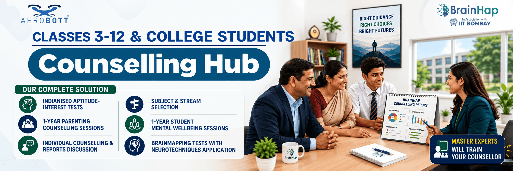 BrainHap Counselling Hub - Classes 3-12 and College Students Complete Solution