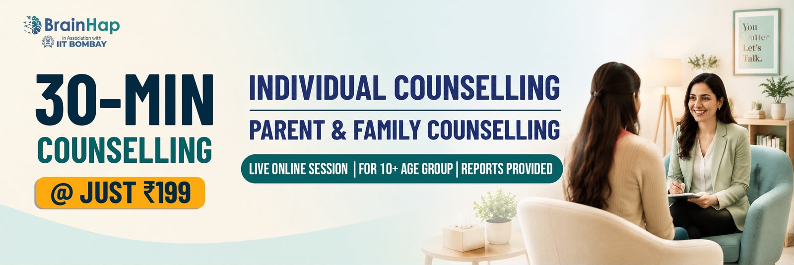 30-Min Counselling @ Just ₹199 - BrainHap